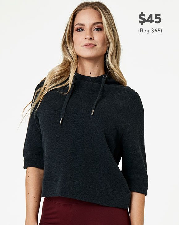 Cropped Funnel Neck Pullover