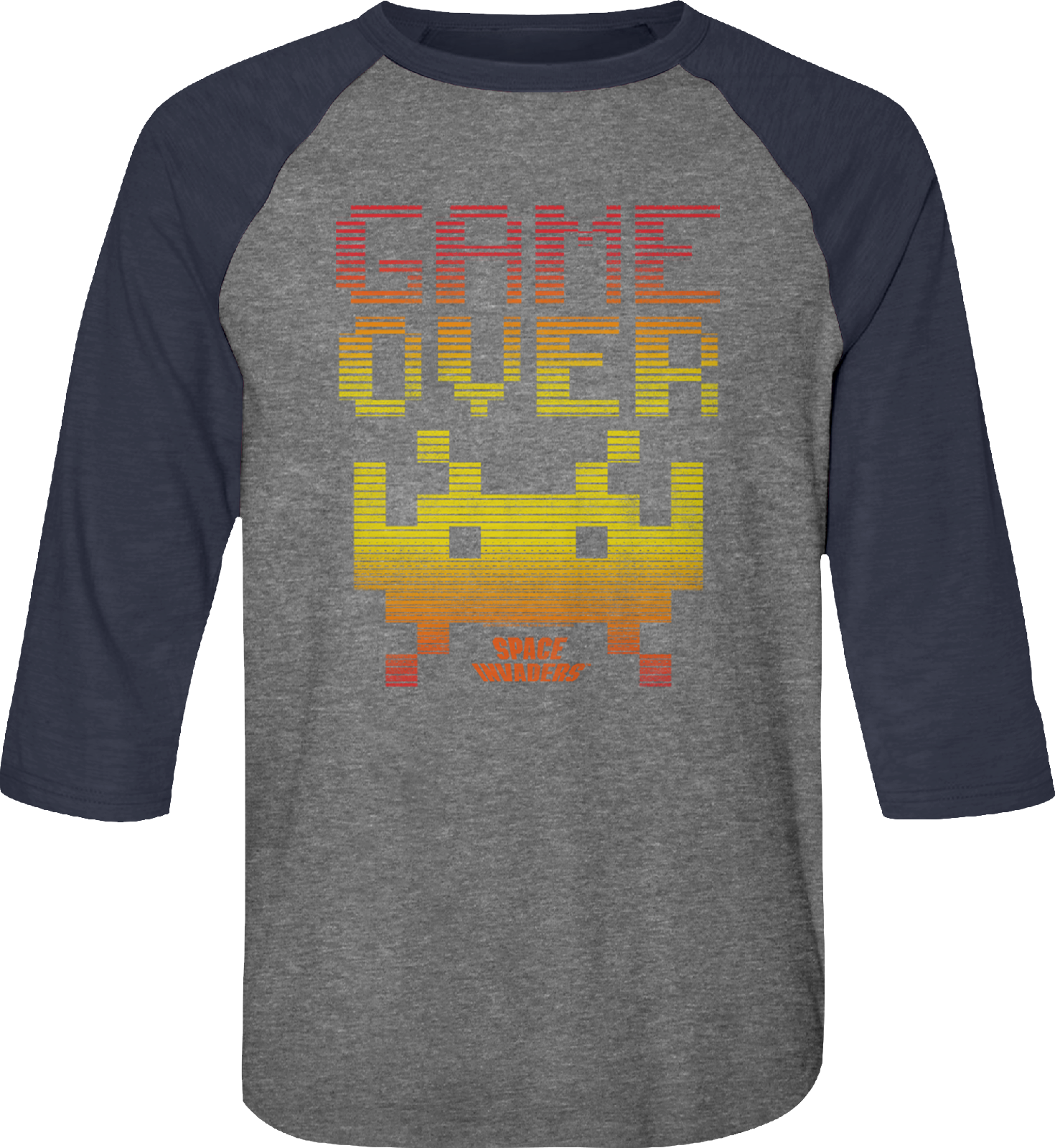 Game Over Space Invaders Raglan Baseball Shirt