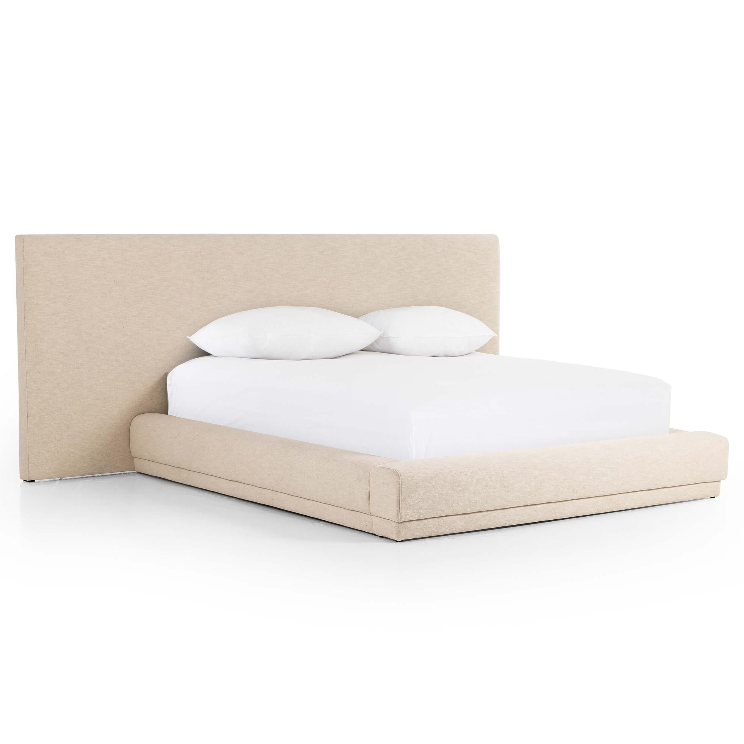 Image of Martina Extra Wide Bed, Bergamo Parchment