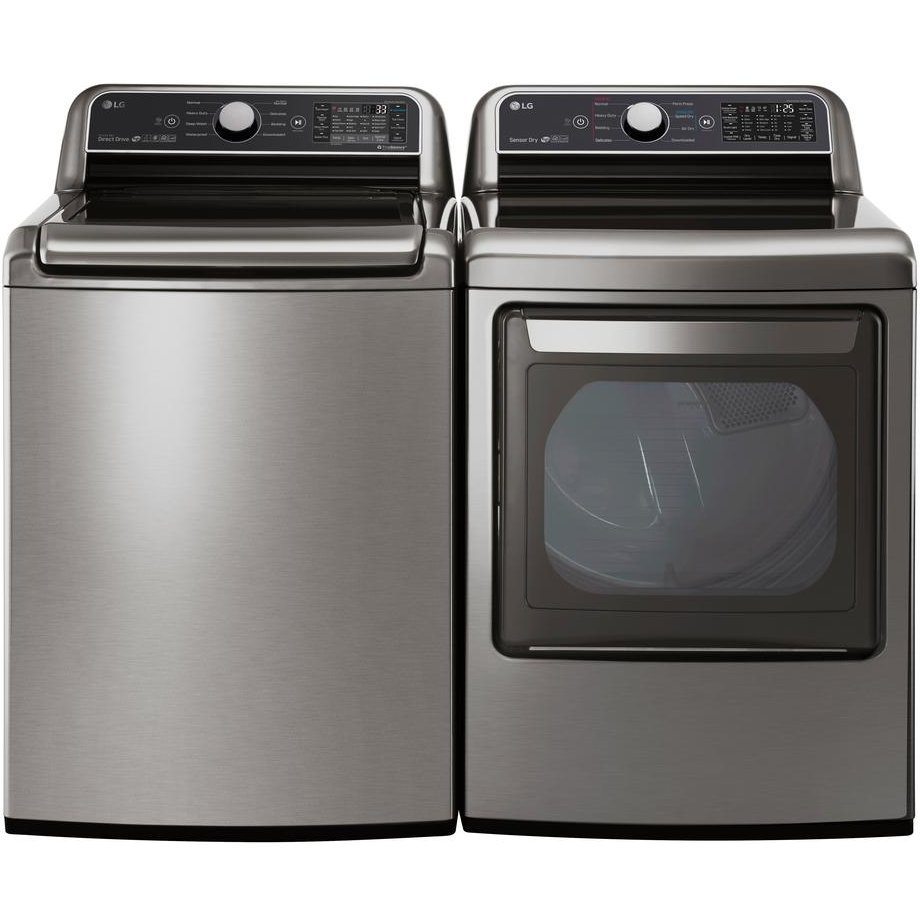 LG Rear Control Electric Laundry Pair - Graphite Steel