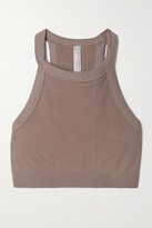 Studio Ribbed Stretch-jersey Soft-cup Bra - Brown