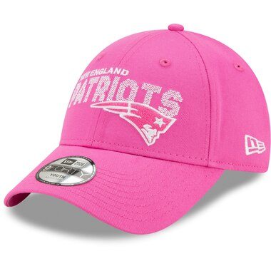New England Patriots New Era Girls Youth Scribble 9FORTY Adjustable Hat - Pink