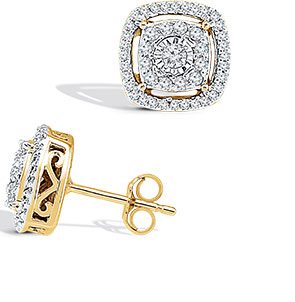 10K Yellow Gold Diamond Earrings