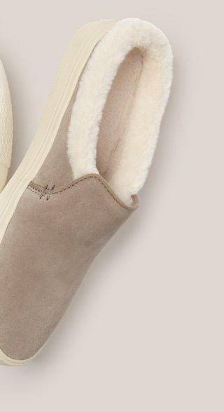 Desert Taupe Suede and Faux Fur Women's Sunrise Mule Slip-Ons