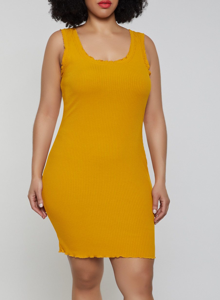 Plus Size Lettuce Edge Tank Dress