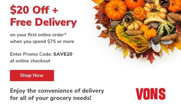 Skip The Trip Free Delivery 20 Off From Vons Coupons Com Email Archive