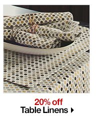 20% off Table Linens