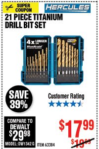 Hercules Titanium Drill Bit Set 21 Pc