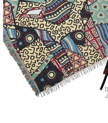 Black Panther Patchwork Woven Tapestry Throw Blanket
