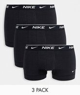 3 pack cotton stretch trunks in black
