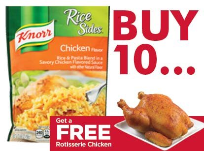 Buy 10 Knorr Side Dishes, Get a FREE Rotisserie Chicken