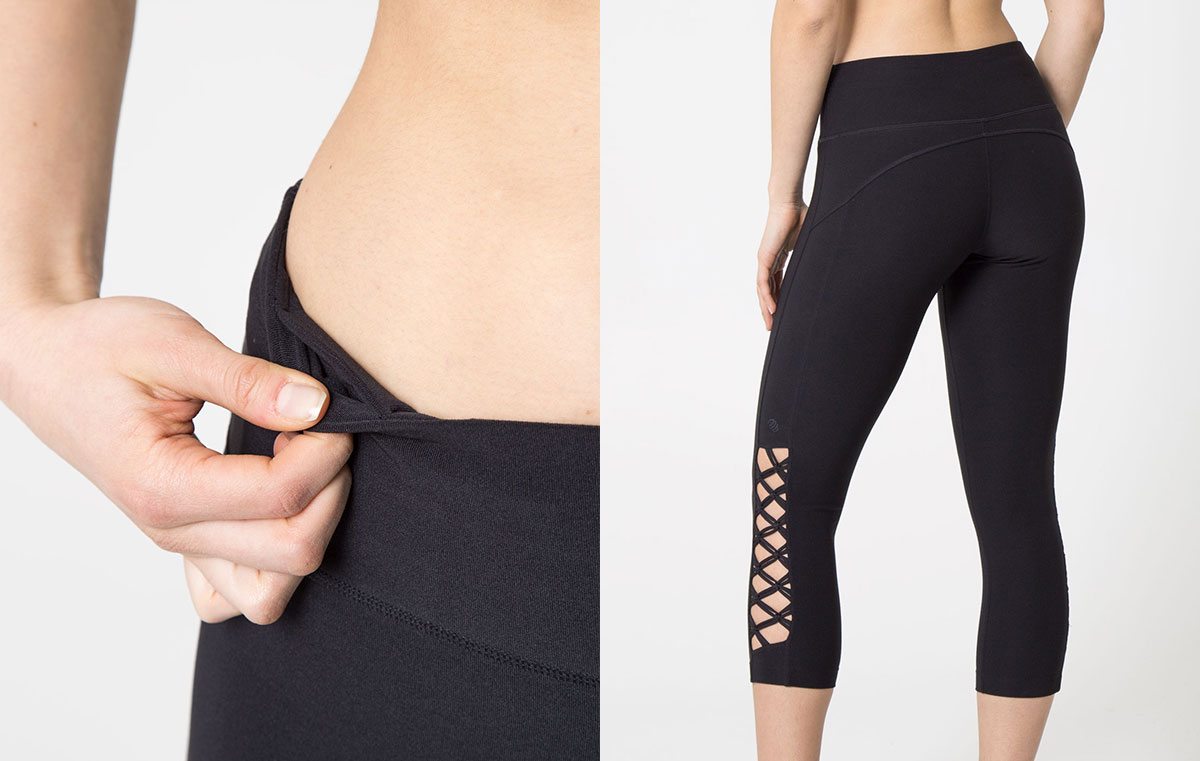 Enlace legging features 4-way stretch, shape retention & moisture wicking properties.