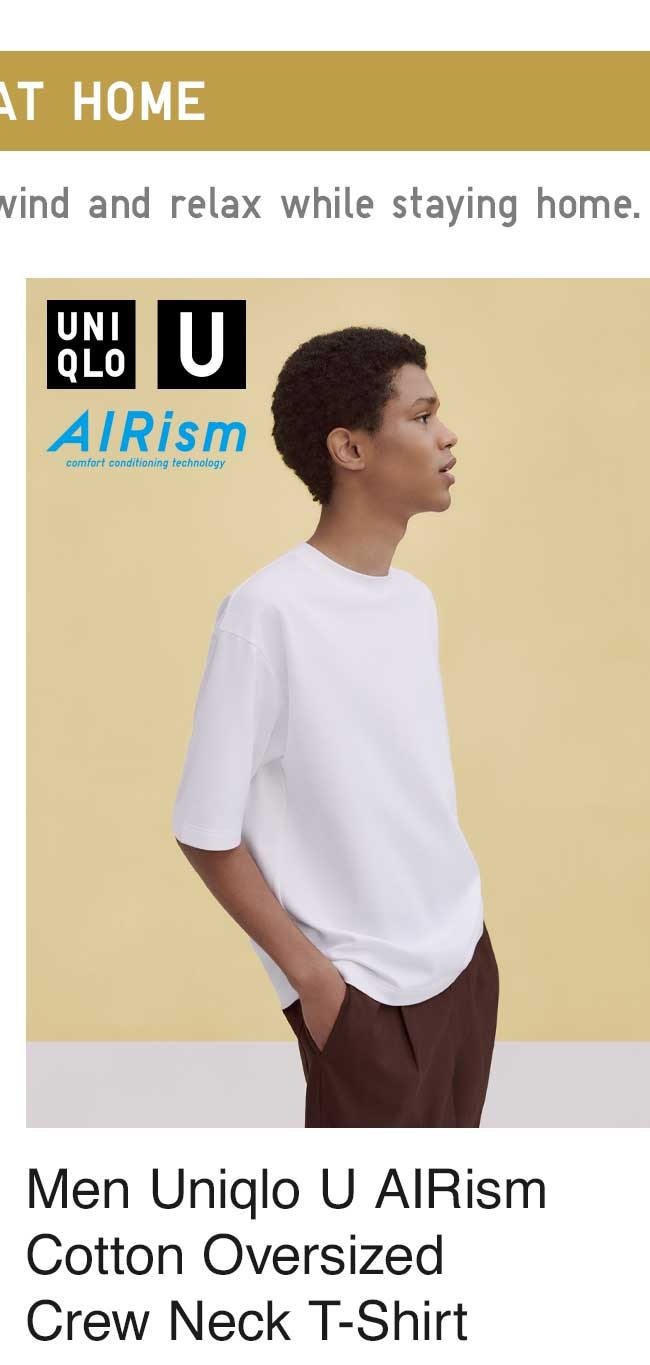 MEN UNIQLO U AIRISM COTTON OVERSIZED CREW NECK T-SHIRT