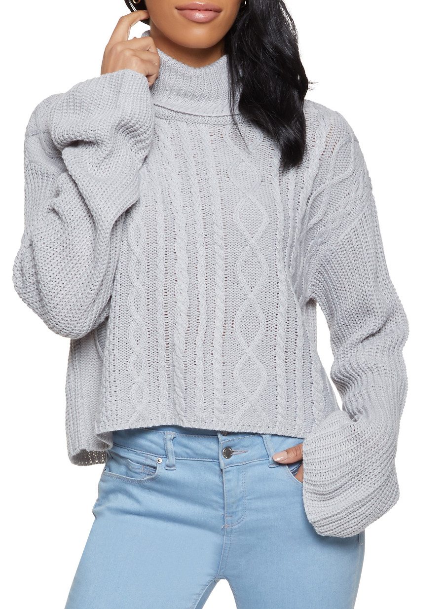 Cable Knit Turtleneck Sweater