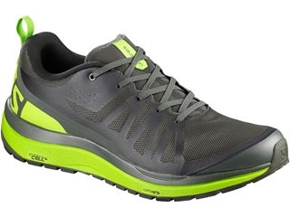Salomon Odyssey Pro 4" Hiking Shoes Synthetic Beluga/Lime Green Men's 9.5 D