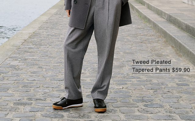 HERO 2 - WOMEN TWEED PLEATED TAPERED PANTS