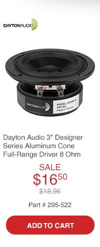 Dayton Audio DSA90-8 3in Designer Series Aluminum Cone Full-Range Driver 8 Ohm
