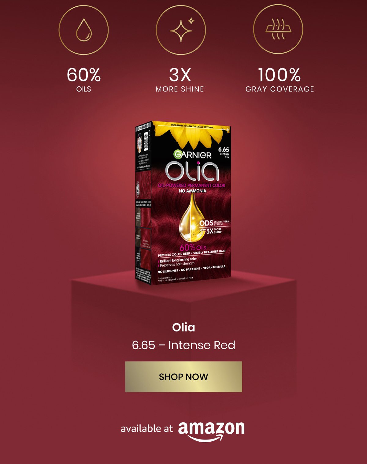 NEW! Garnier Olia 6.65 - Intense Red