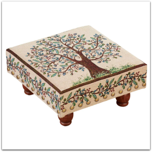 Traditional-Style Tree of Life Footstool