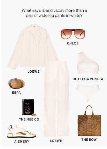 What says island vacay more than a pair of wide leg pants in white?