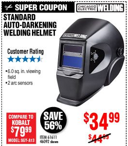 Standard Auto Darkening Welding Helmet