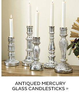 Antiqued Mercury Glass Candlesticks