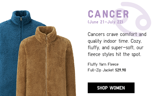 CANCER (JUNE 21-JULY 22), FLUFFY YARN FLEECE FULL-ZIP JACKET $29.90 - SHOP WOMEN