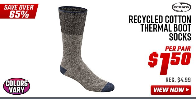 EcoSox Recycled Cotton Thermal Boot Socks