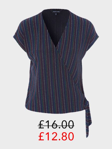 Womens Glitter Stripe Wrap Top