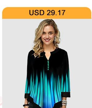 Split Neck Button Detail Asymmetric Hem T Shirt 