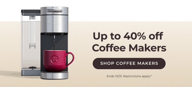 Up to 40% off coffee makers