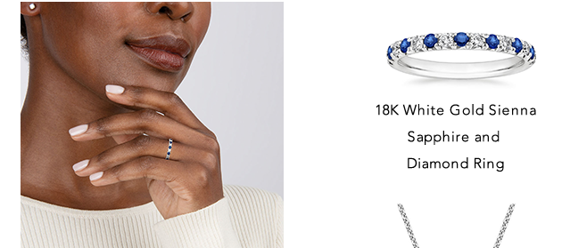 18K White Gold Sienna Sapphire and Diamond Ring
