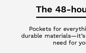 The 48-hour backpack | Pockets for everything, compact design, durable materials-it's theo nly luggage you'll need for your next trip.