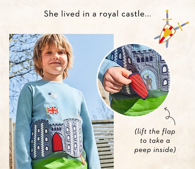 Medieval Lift-The-Flap T-Shirt - Frosted Blue Castle