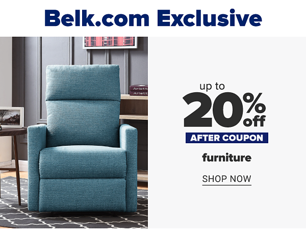Belk.com Exclusive - Up to 20% off furniture after coupon. Shop Now.