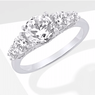 Lab-Created Diamonds by KAY Round-Cut Five-Stone Engagement Ring 2-1/2 ct tw 14K White Gold