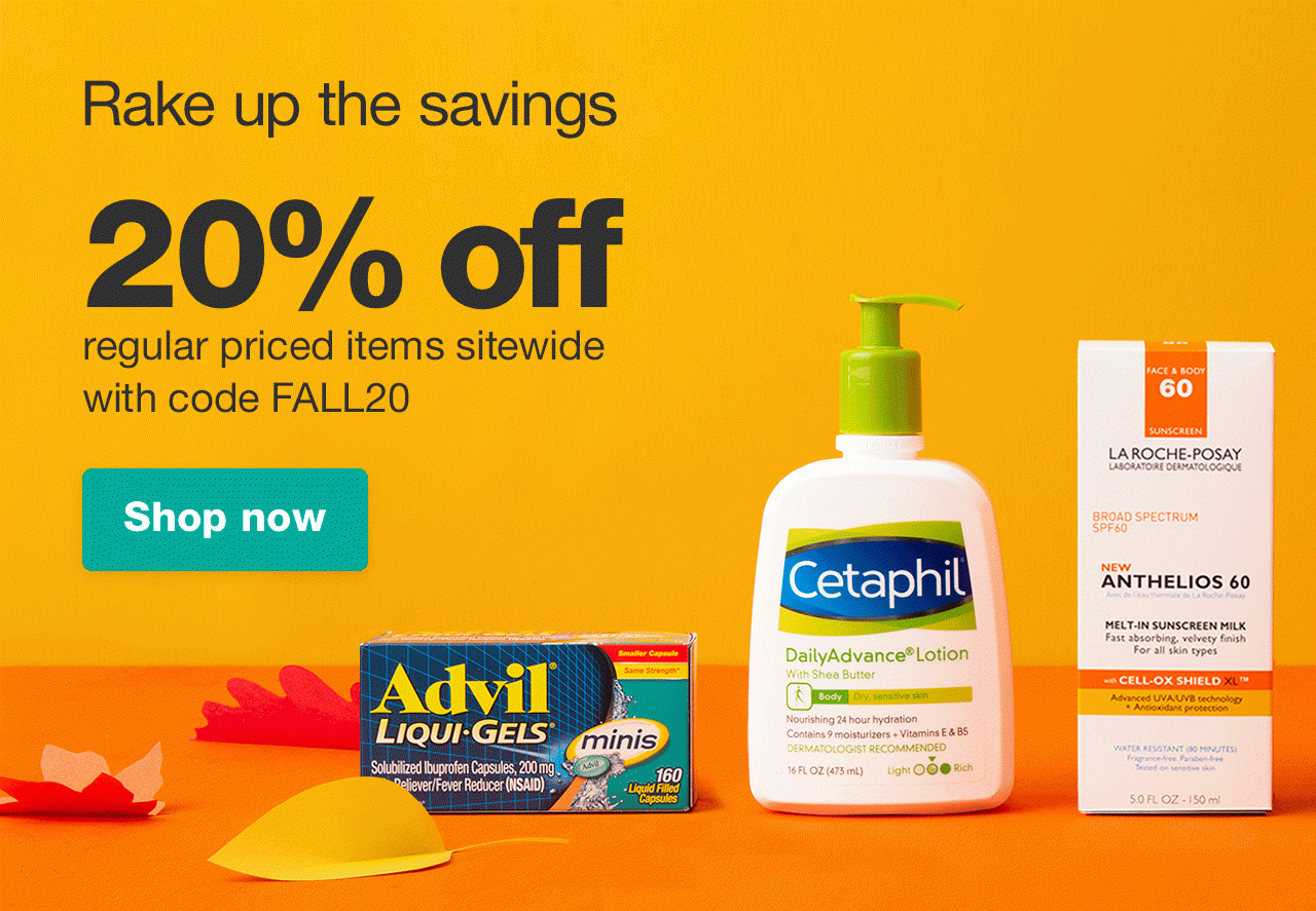 Rake up the savings. 20% off regular priced items sitewide with code FALL20. Shop now.