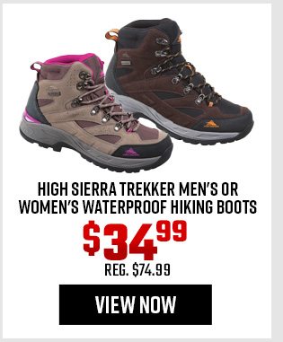 High Sierra Trekker Men's or Women's Waterproof Hiking Boots