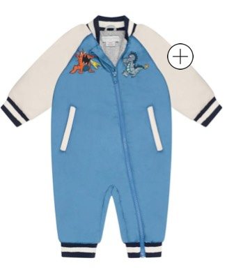 BABY BOYS BLUE ALL IN ONE PRAMSUIT