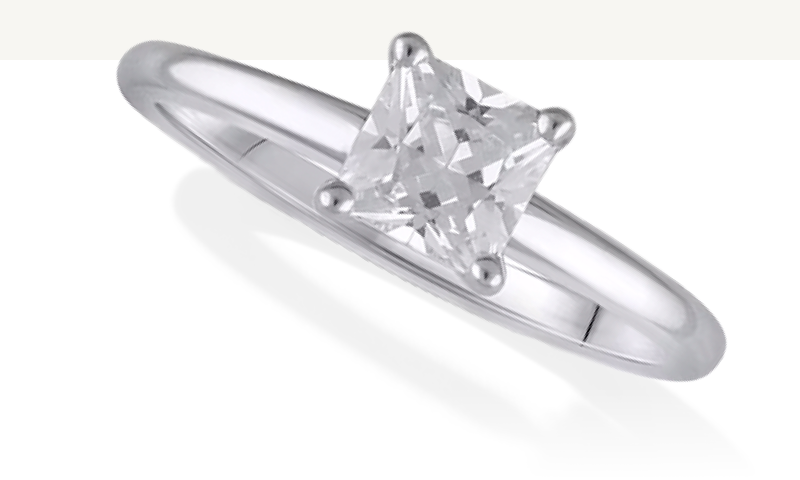 Lab-Created Diamonds by KAY Solitaire Ring 1 ct tw Princess-cut 14K White Gold (F/VS2)