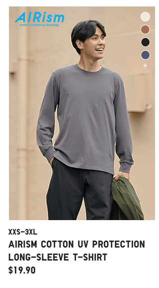 PDP6 - MEN AIRISM COTTON UV PROTECTION LONG-SLEEVE T-SHIRT