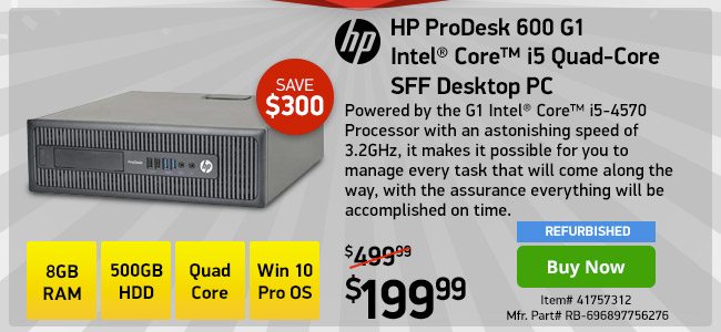 HP ProDesk 600 G1 i5 8GB 500GB SFF w/ 1yr Warranty | 41757312 | Shop Now