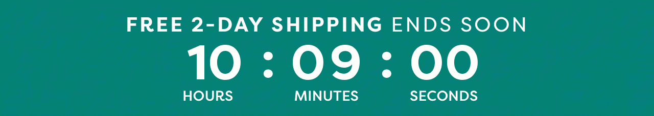 Timer counting down to the end of Brooks free 2-day shipping, which is 12/21 at 9am