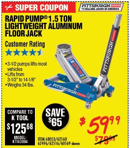 1.5 Ton Aluminum Racing Floor Jack with Rapid Pump®