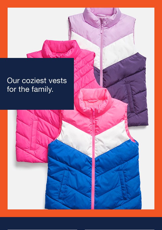 Our coziest vests for the family