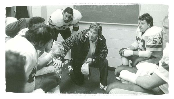 Coach Joe Bugel With 'The Hogs'