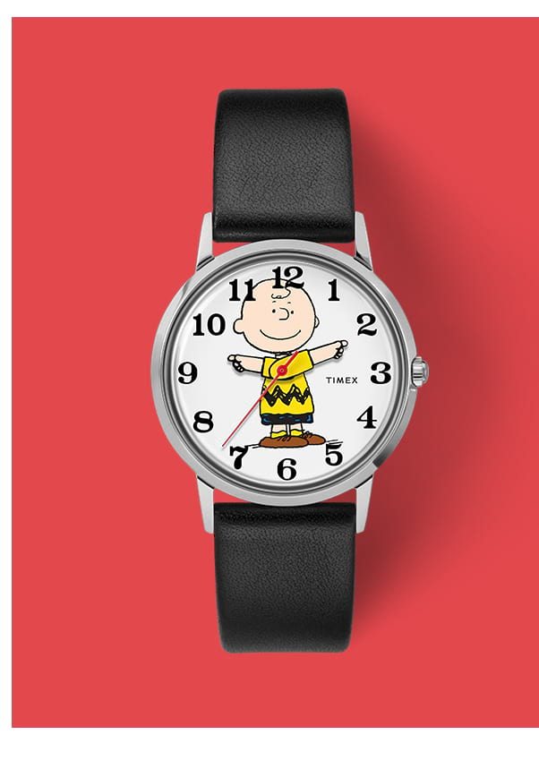 Timex x peanuts exclusively for todd snyder on sale 34mm leather strap watch