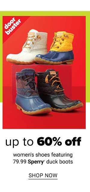 Up to 60% Off Women's Shoes feat. 79.99 Sperry Duck Boots - Shop Now