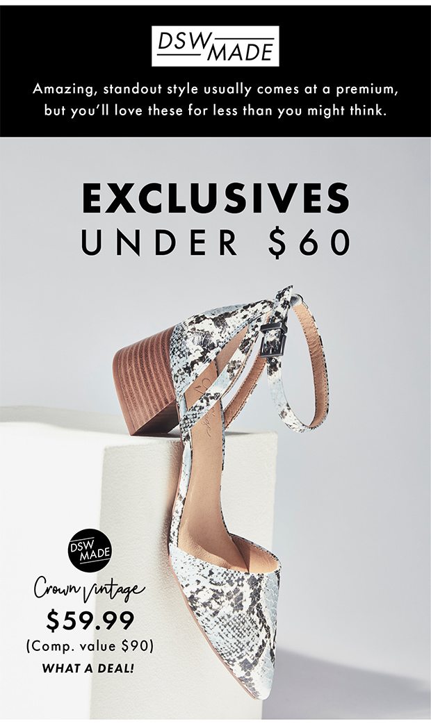 EXCLUSIVES UNDER $60