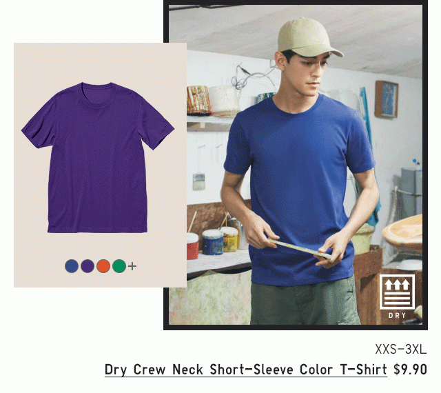 PDP4 - MEN DRY CREW NECK SHIRT-SLEEVE COLOR T-SHIRT